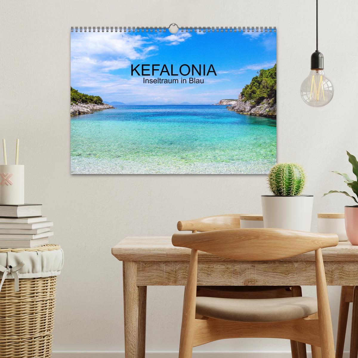 Bild: 9783383979408 | Kefalonia, Inseltraum in Blau (Wandkalender 2025 DIN A3 quer),...