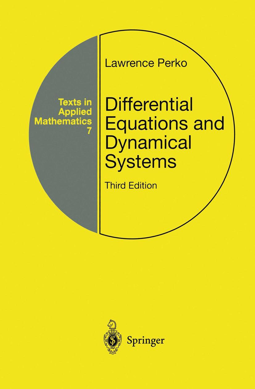 Cover: 9780387951164 | Differential Equations and Dynamical Systems | Lawrence Perko | Buch