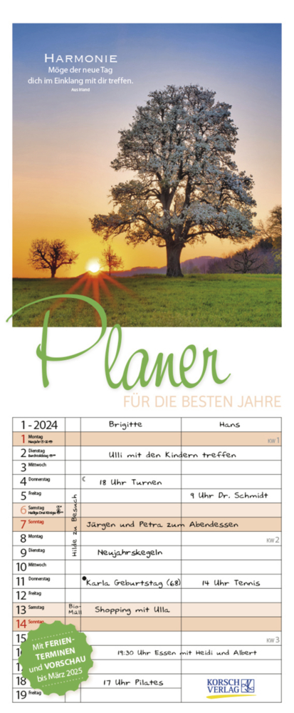 Cover: 9783731869825 | Planer für die besten Jahre 2024 | Korsch Verlag | Kalender | 14 S.