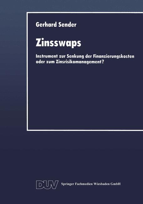 Cover: 9783824402779 | Zinsswaps | Gerhard Sender | Taschenbuch | Paperback | xxix | Deutsch