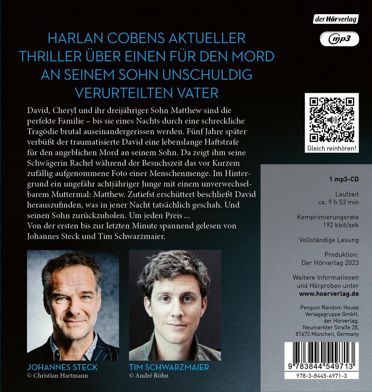 Bild: 9783844549713 | Nur für dein Leben | Thriller | Harlan Coben | MP3 | 593 Min. | 2023