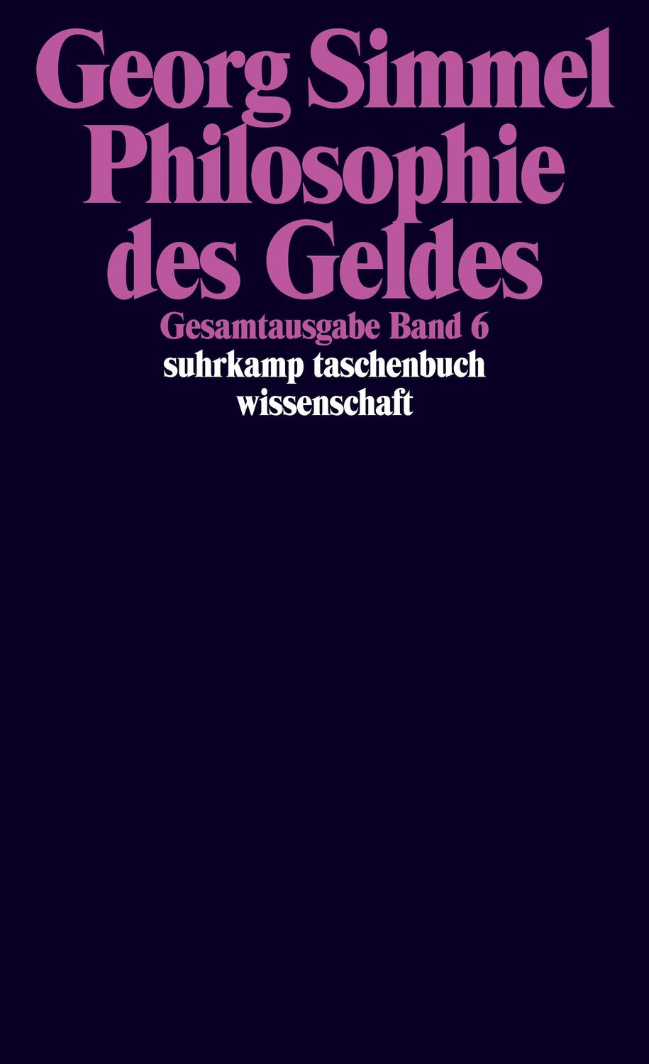 Cover: 9783518284063 | Philosophie des Geldes | Gesamtausgabe in 24 Bänden, Band 6 | Simmel