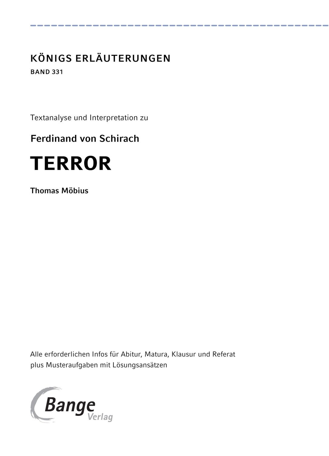 Bild: 9783804420946 | Terror - Textanalyse und Interpretation | Ferdinand von Schirach