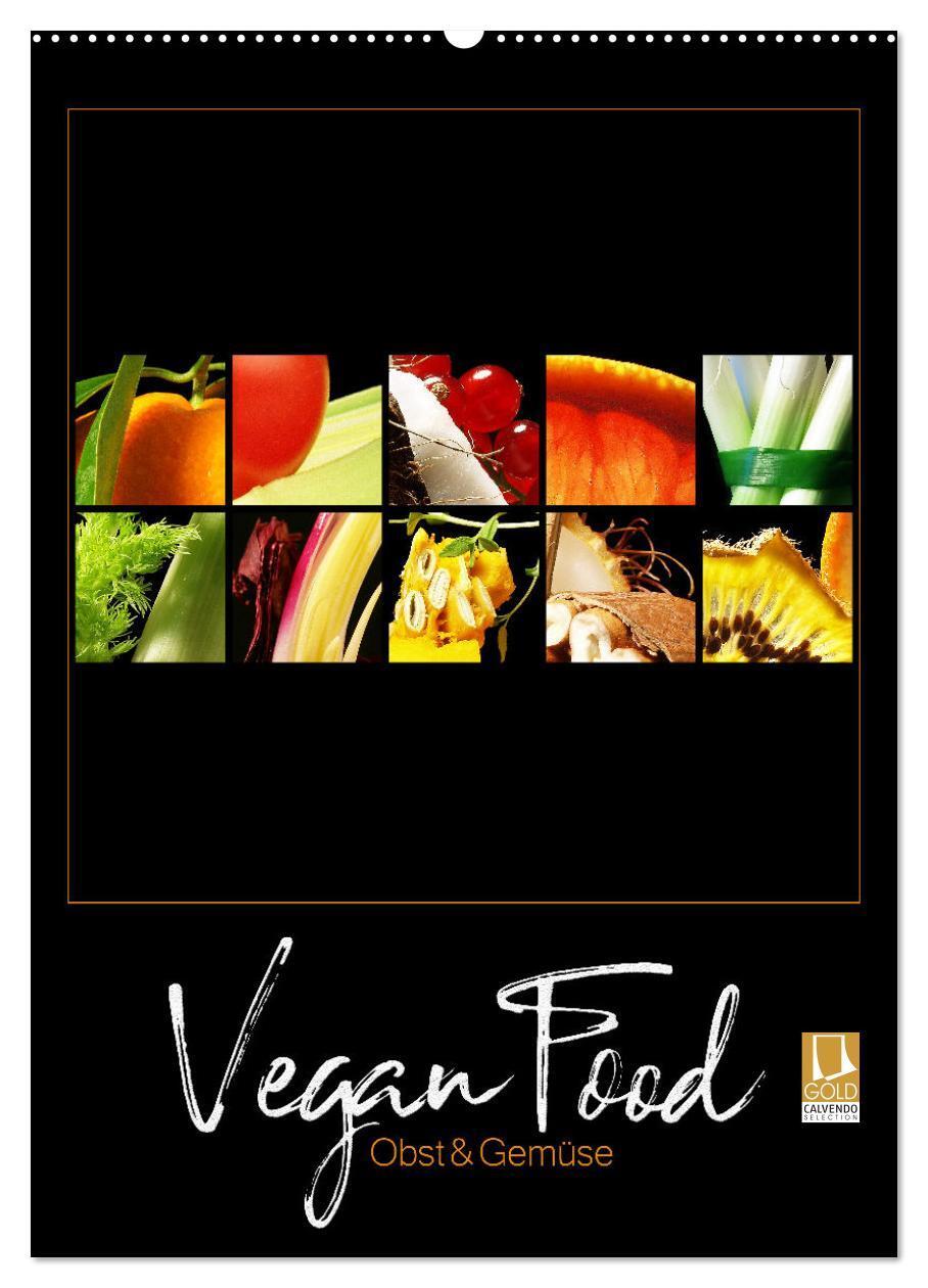 Cover: 9783675991385 | Vegan Food Kalender ¿ Obst und Gemüse auf Schwarz (Wandkalender...