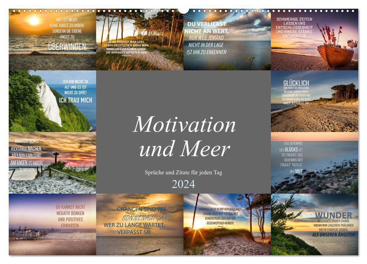 Cover: 9783675556041 | Motivation und Meer (Wandkalender 2024 DIN A2 quer), CALVENDO...