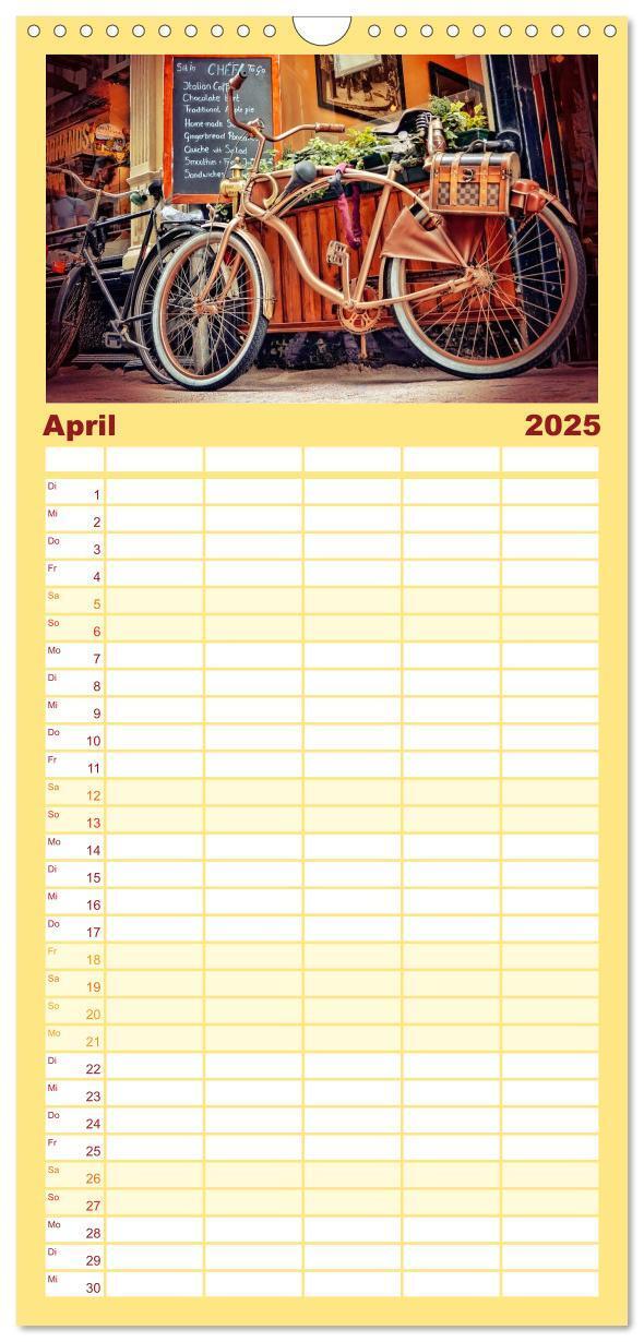 Bild: 9783457116289 | Familienplaner 2025 - Stadtfahrrad mit 5 Spalten (Wandkalender, 21...