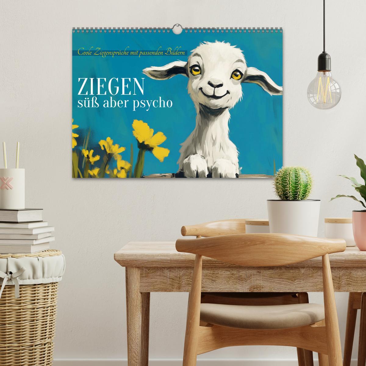 Bild: 9783457186091 | Ziegen, süß aber psycho (Wandkalender 2025 DIN A3 quer), CALVENDO...