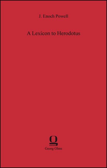 Cover: 9783487301501 | A Lexicon to Herodotus | J. Enoch Powell | Taschenbuch | 404 S. | 2017
