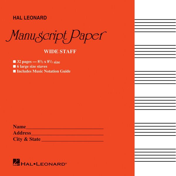 Cover: 9780634096365 | Wide Staff Manuscript Paper (Red Cover) | Hal Leonard Corp | Buch