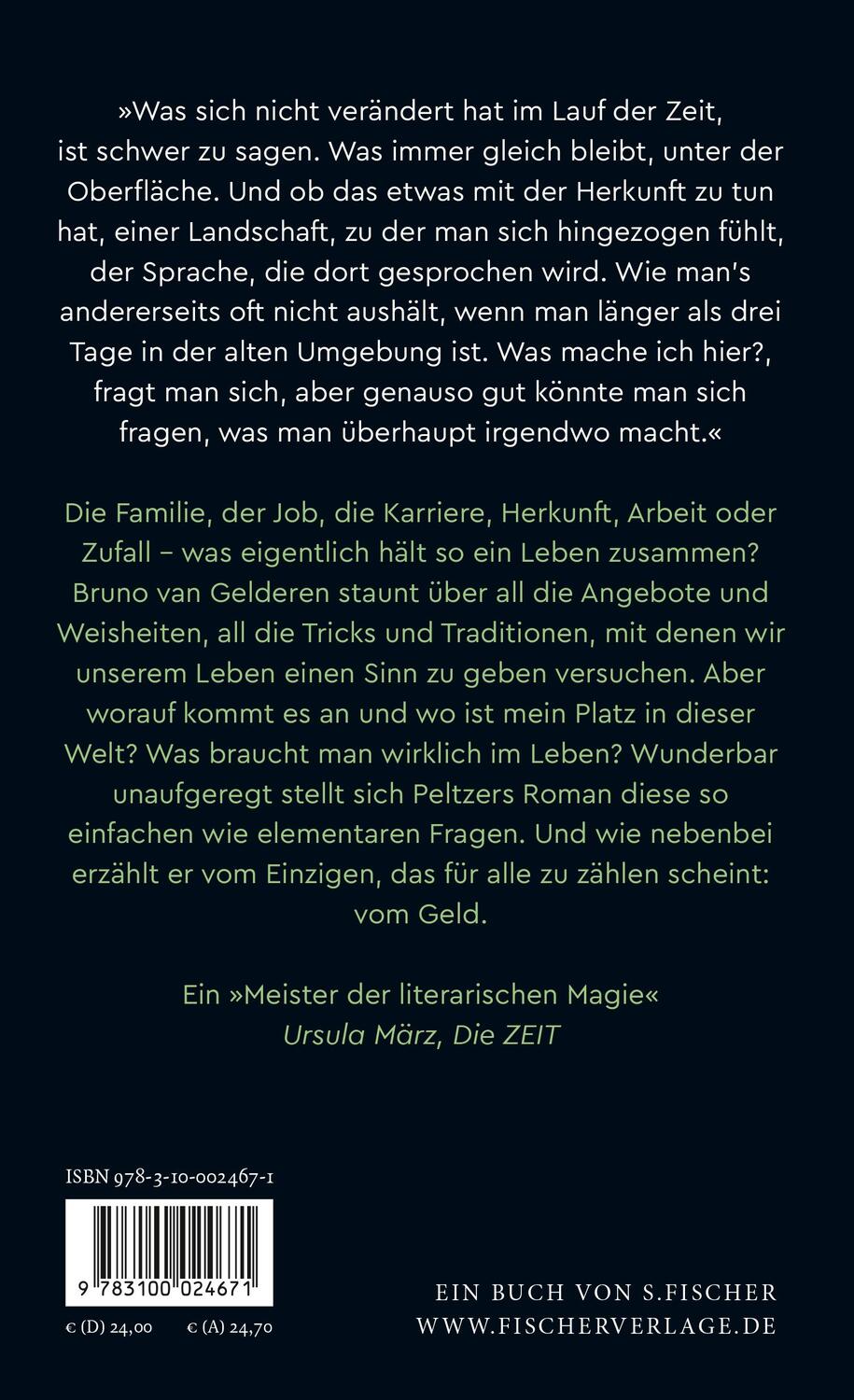 Rückseite: 9783100024671 | Der Ernst des Lebens | Roman | Ulrich Peltzer | Buch | 304 S. | 2024