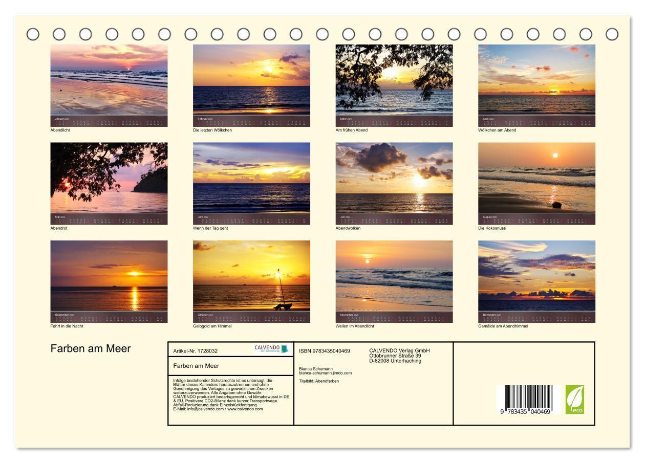 Bild: 9783435040469 | Farben am Meer (Tischkalender 2025 DIN A5 quer), CALVENDO...