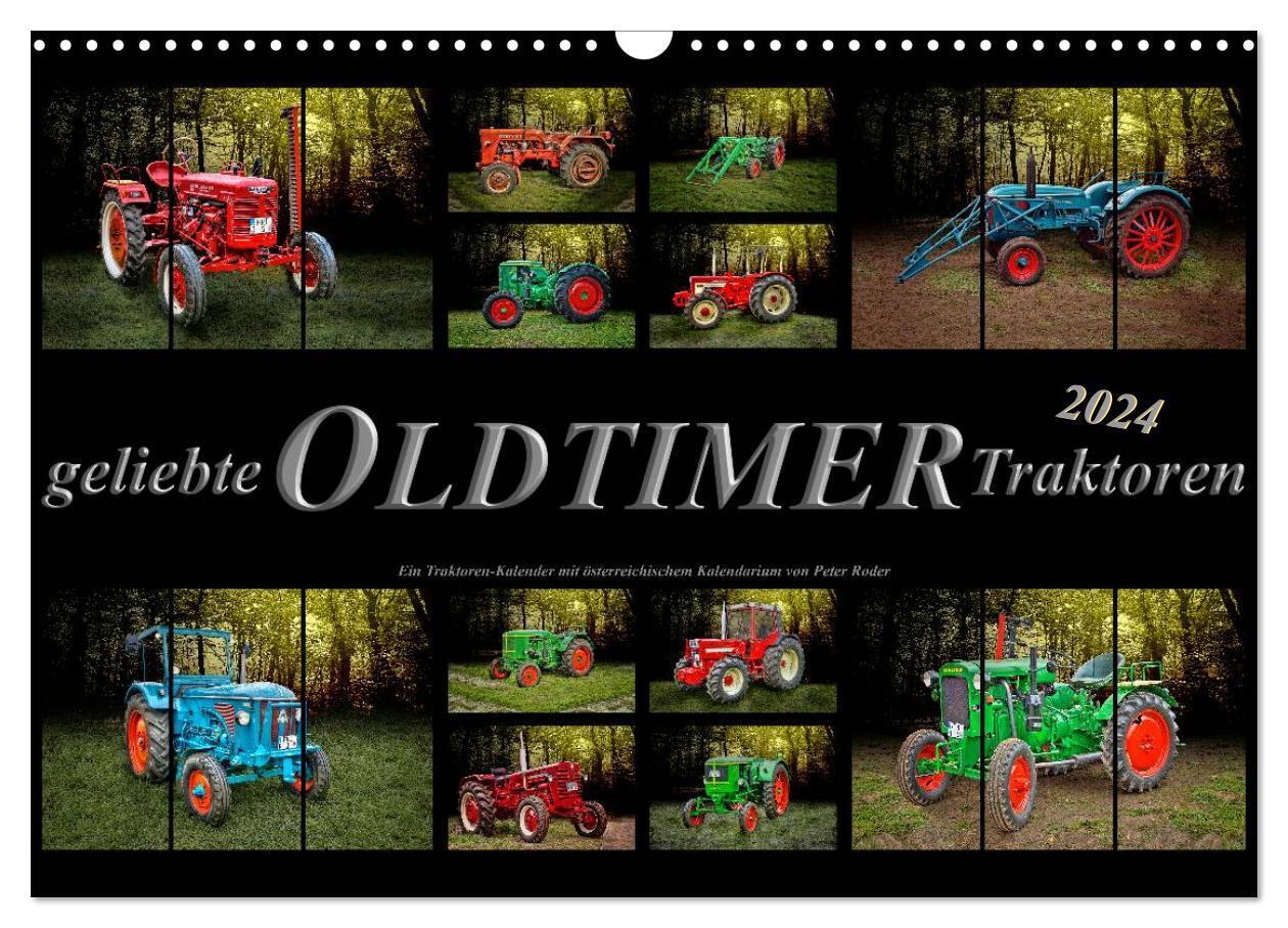 Cover: 9783675474376 | Geliebte Oldtimer Traktoren (Wandkalender 2024 DIN A3 quer),...