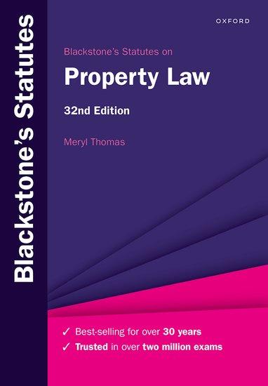 Cover: 9780198932611 | Blackstone's Statutes on Property Law | Meryl Thomas | Taschenbuch