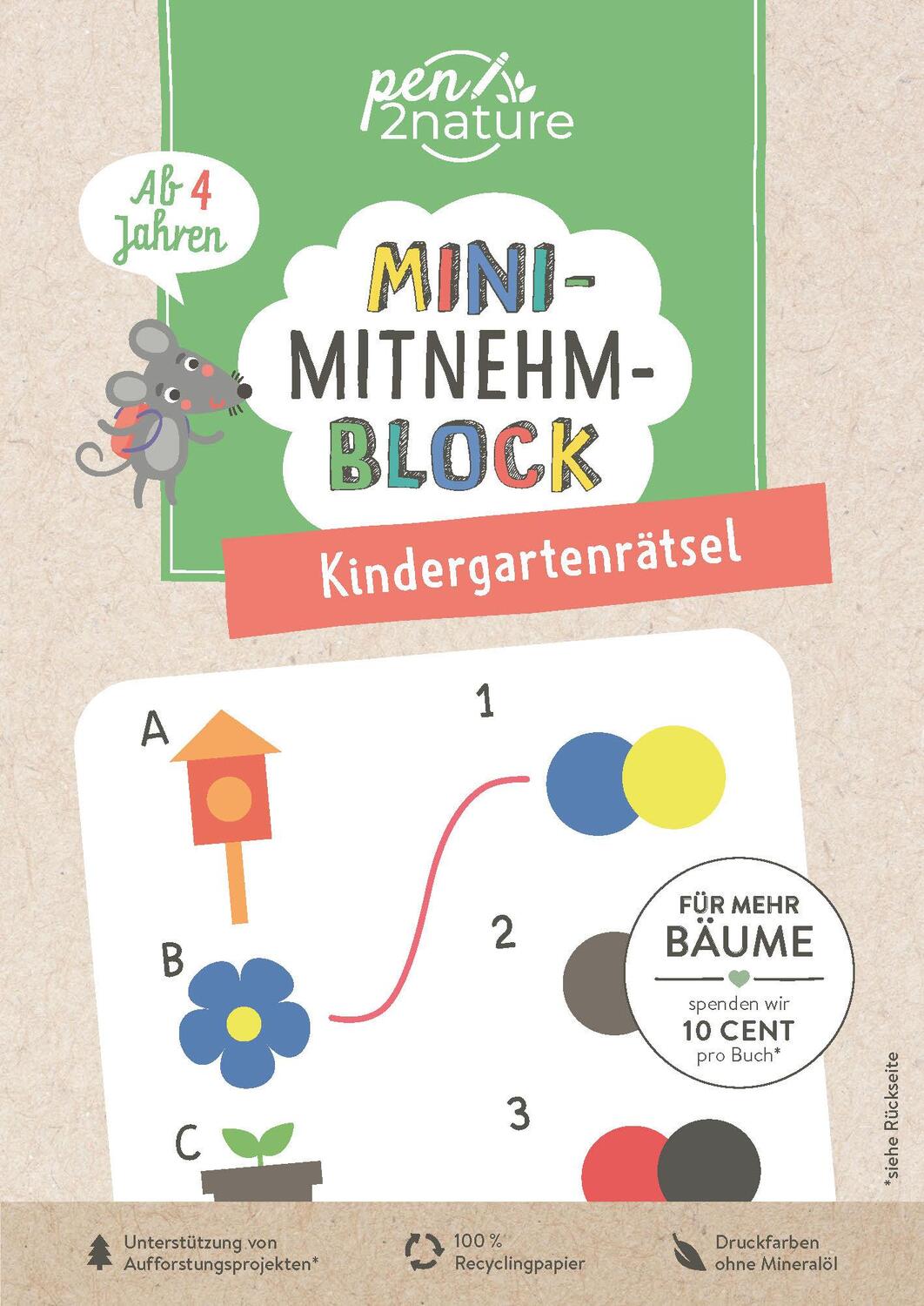 Cover: 9783987640780 | Mini-Mitnehm-Block Kindergartenrätsel | Pen2nature | Taschenbuch