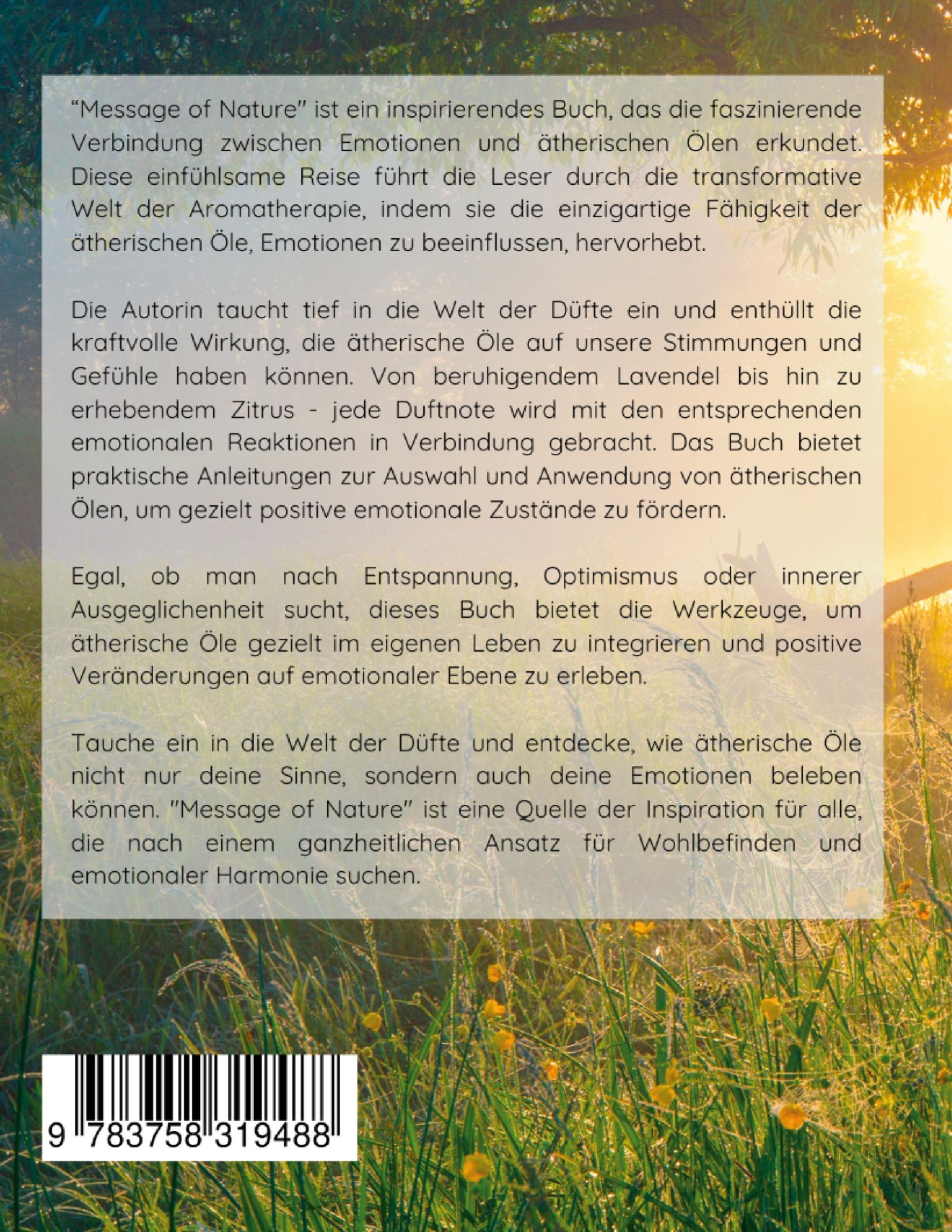 Rückseite: 9783758319488 | Message of Nature | Wie ätherische Öle deine Seele berühren | Buch