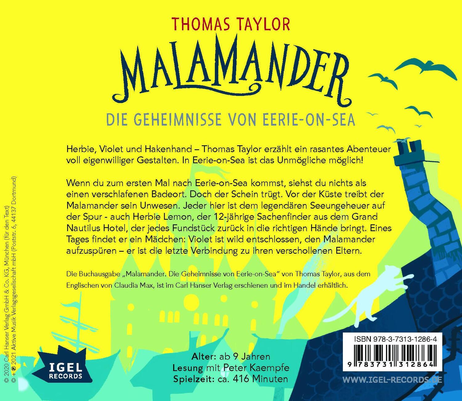 Rückseite: 9783731312864 | Malamander. Die Geheimnisse von Eerie-on-Sea | Thomas Taylor | CD