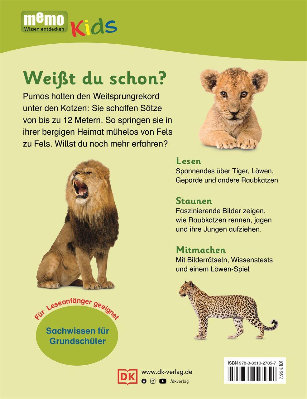 Rückseite: 9783831027057 | memo Kids. Große Raubkatzen | DK Verlag - Kids | Buch | memo Kids