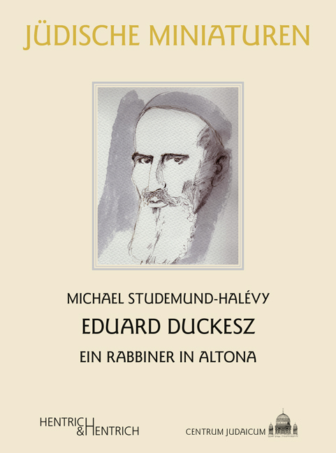 Cover: 9783955654269 | Eduard Duckesz | Ein Rabbiner in Altona | Michael Studemund-Halévy