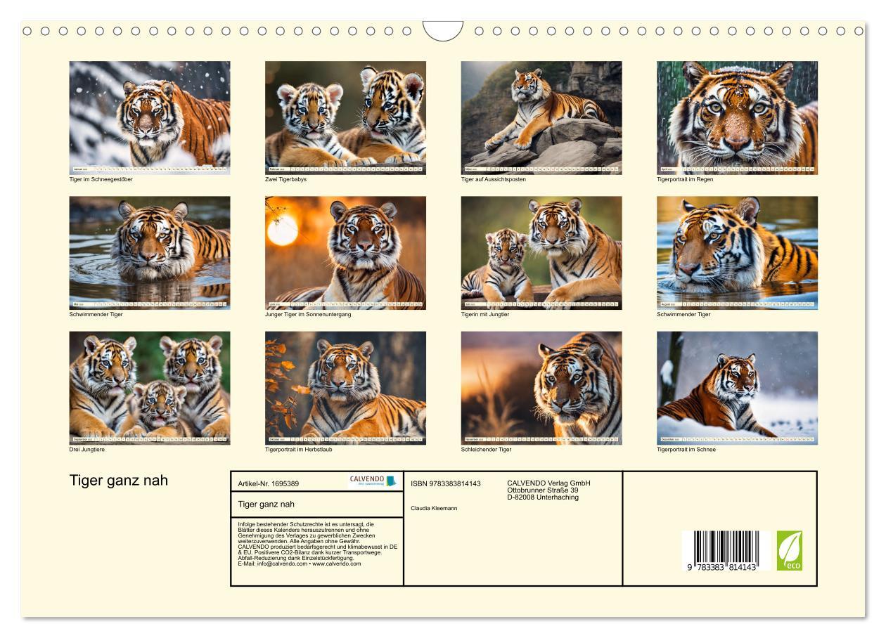 Bild: 9783383814143 | Tiger ganz nah (Wandkalender 2025 DIN A3 quer), CALVENDO...