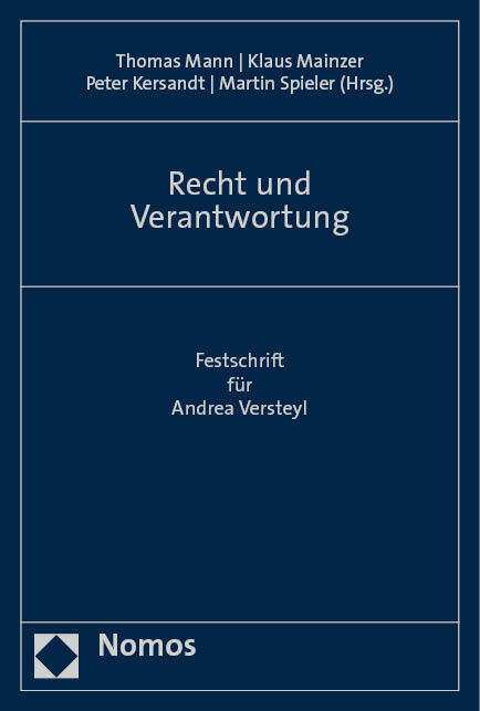 Cover: 9783756012138 | Recht und Verantwortung | Festschrift für Andrea Versteyl | Buch