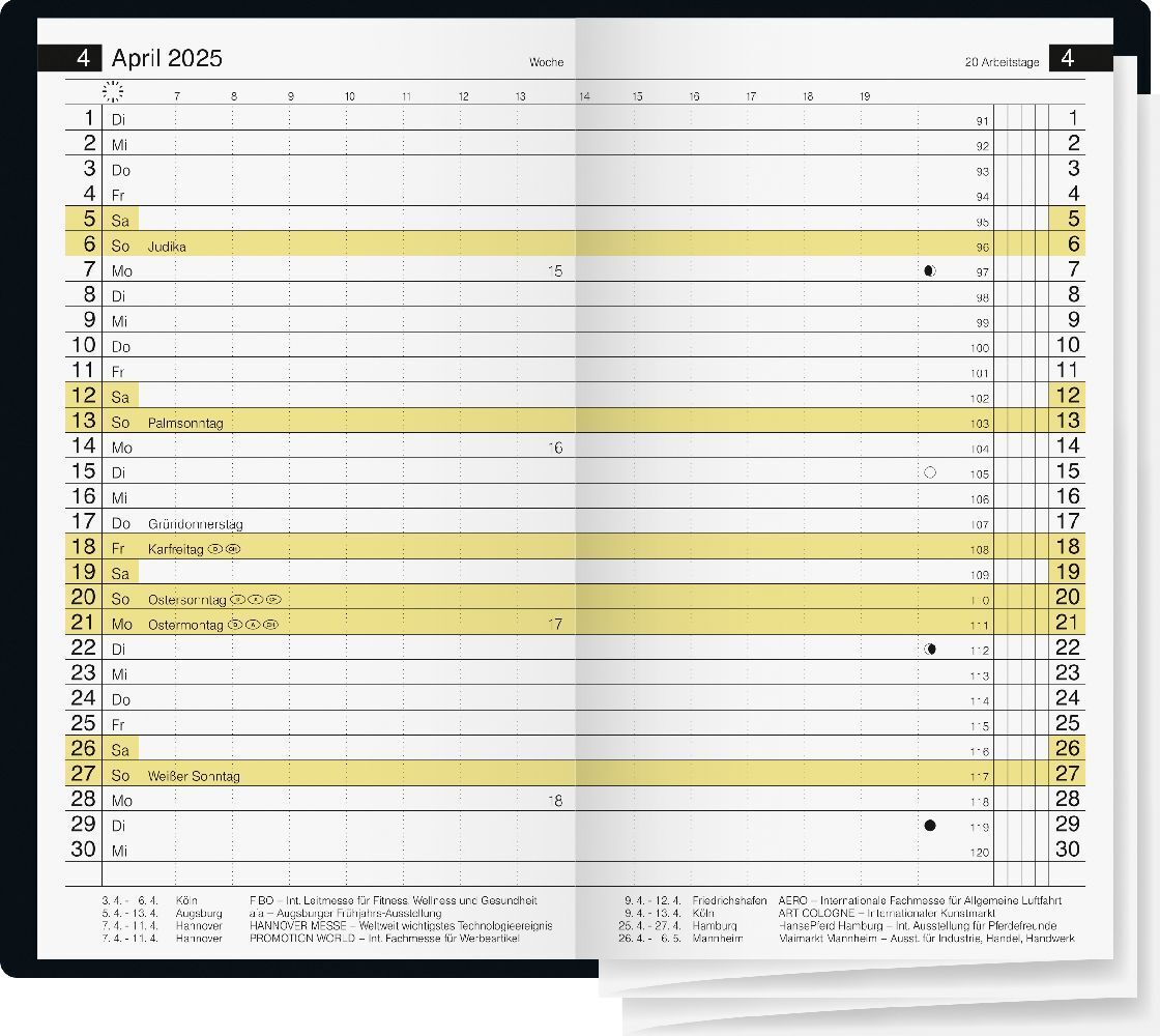 Bild: 4003273786424 | Taschenkalender Modell Miniplaner d 15 (2025) | 2 Seiten = 1 Monat, A6