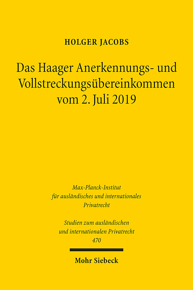 Cover: 9783161608872 | Das Haager Anerkennungs- und Vollstreckungsübereinkommen vom 2....