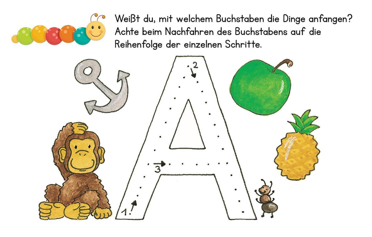 Bild: 9783845834849 | Lernraupe - Erste Buchstaben | 50 Karten mit abwischbarem Stift | Buch