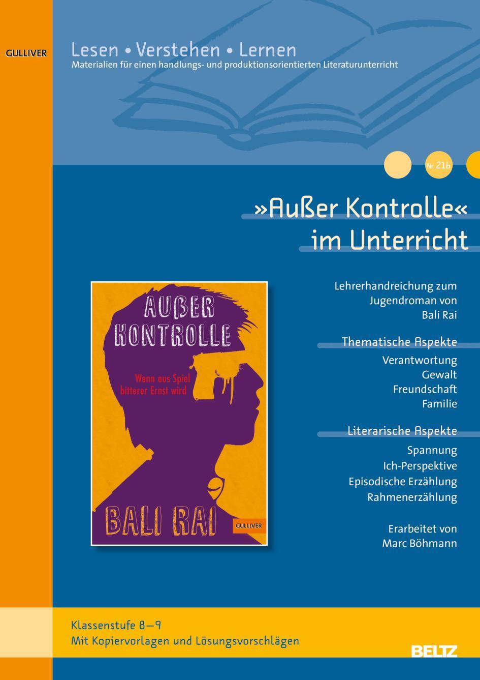 Cover: 9783407720276 | »Außer Kontrolle« im Unterricht | Marc Böhmann | Broschüre | Deutsch