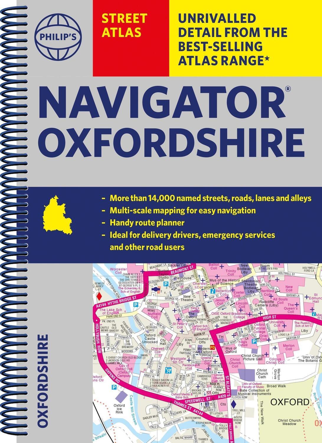 Cover: 9781849076319 | Philip's Navigator Street Atlas Oxfordshire | Spiral edition | Maps