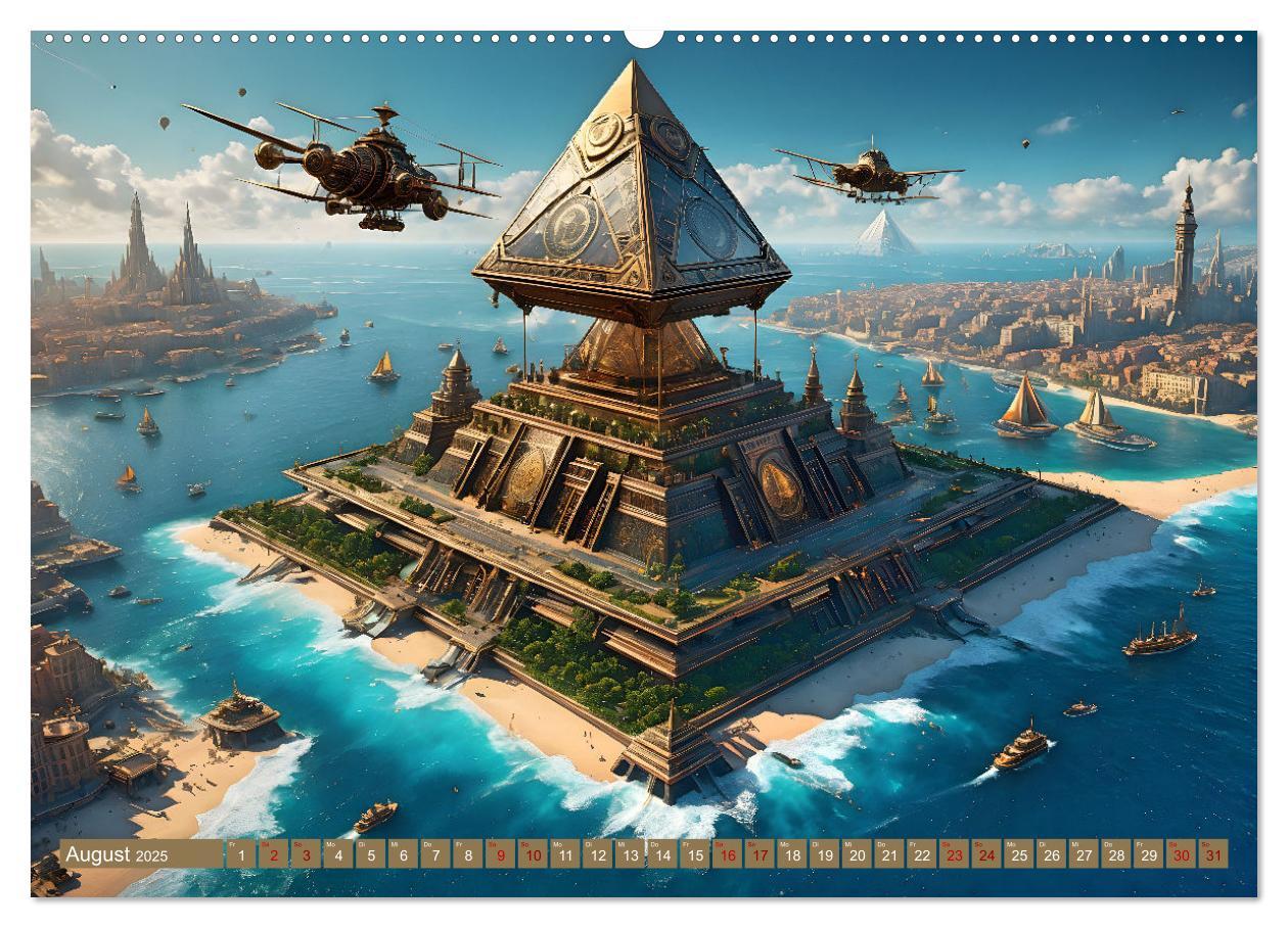 Bild: 9783457179833 | Steampunk Pyramidenwelt (Wandkalender 2025 DIN A2 quer), CALVENDO...