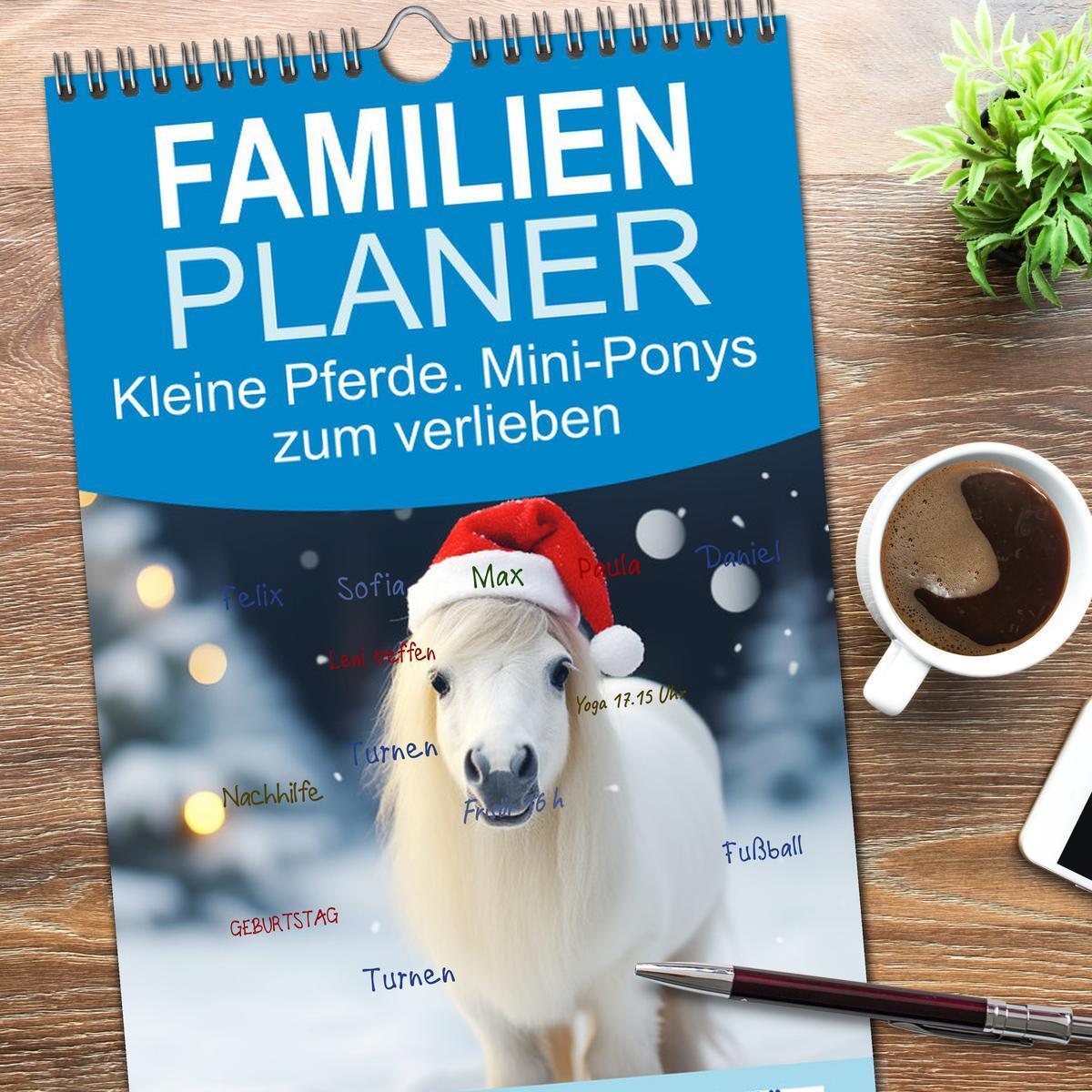 Bild: 9783457133781 | Familienplaner 2025 - Kleine Pferde. Mini-Ponys zum verlieben mit 5...