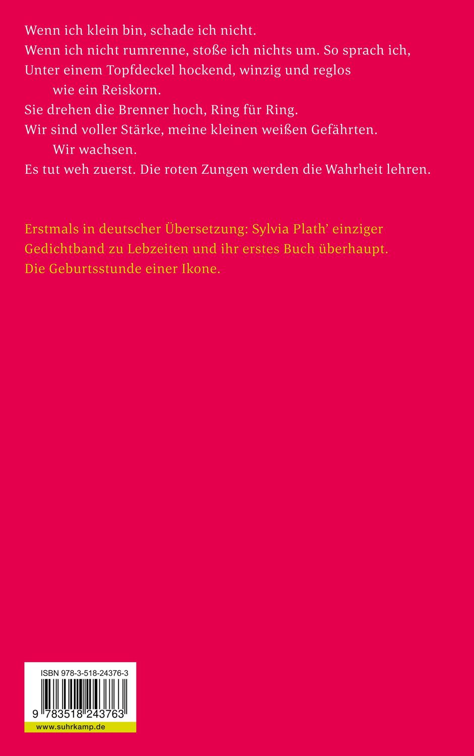 Rückseite: 9783518243763 | Der Koloss | Gedichte | Sylvia Plath | Taschenbuch | 163 S. | Deutsch