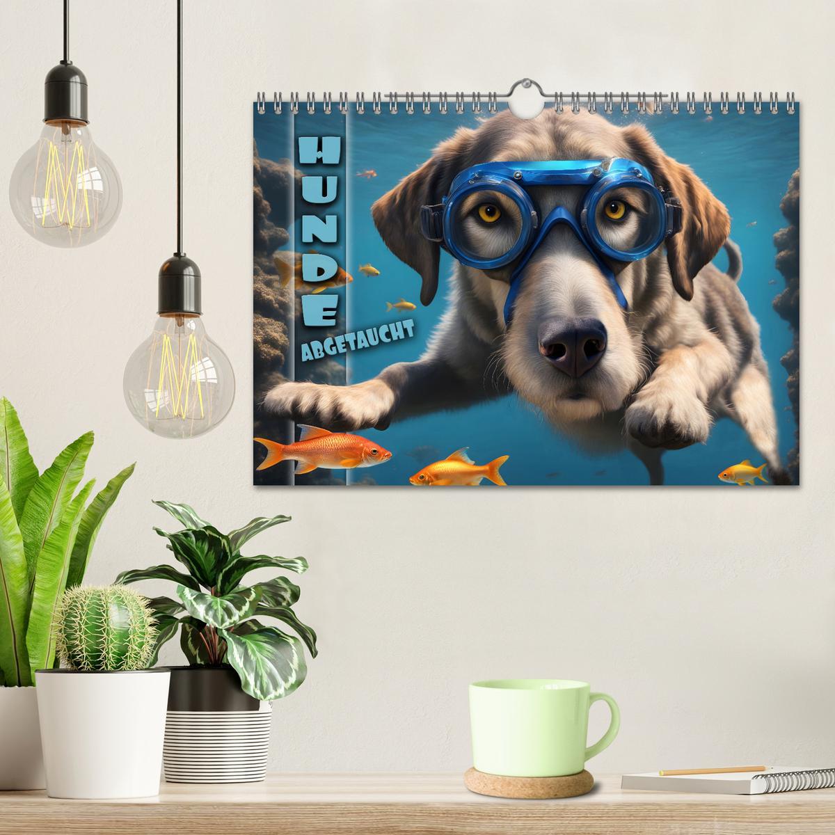 Bild: 9783383845116 | Hunde abgetaucht (Wandkalender 2025 DIN A4 quer), CALVENDO...