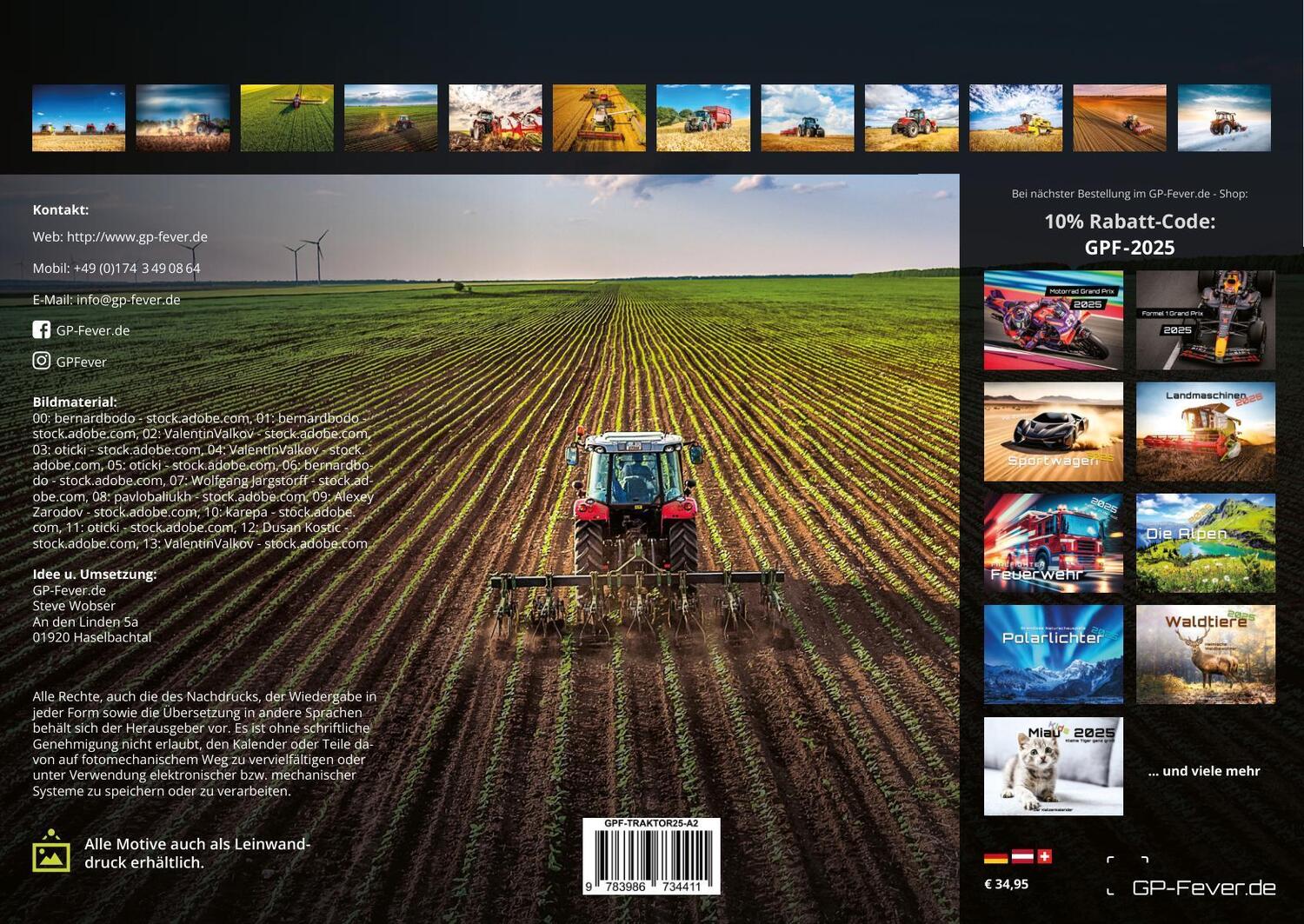 Bild: 9783986734411 | Landmaschinen - Traktor - 2025 - Kalender DIN A2 | GP-Fever. de | 2025