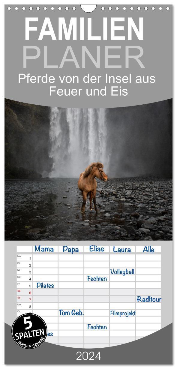 Cover: 9783675496361 | Familienplaner 2024 - Islandpferde Kalender - Pferde von der Insel...