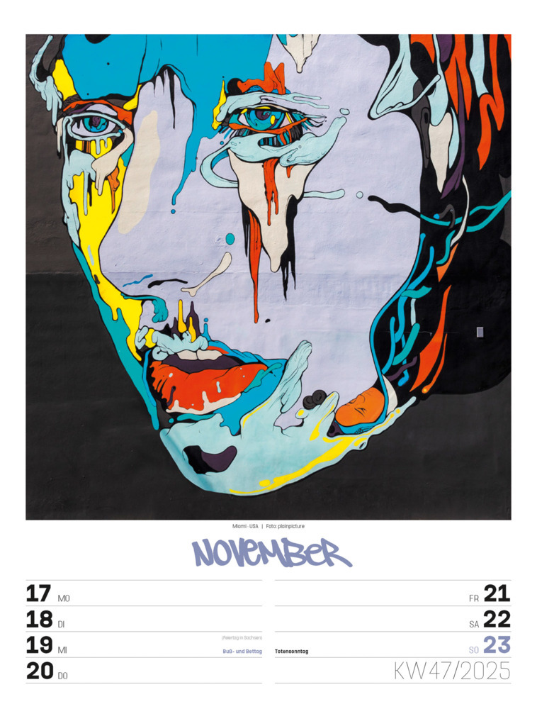 Bild: 9783838435299 | Street Art - Graffiti - Wochenplaner Kalender 2025 | Kunstverlag