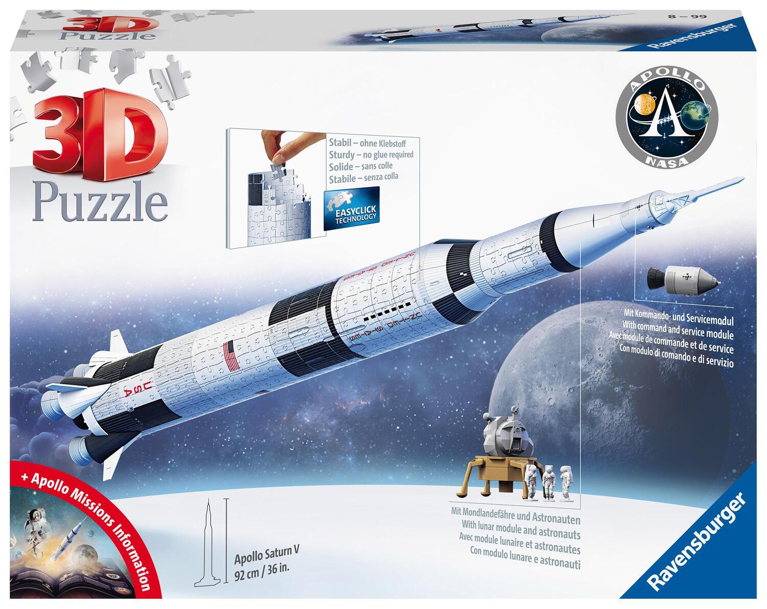 Cover: 4005556115457 | Ravensburger 3D Puzzle 11545 - Apollo Saturn V Rakete - zum...