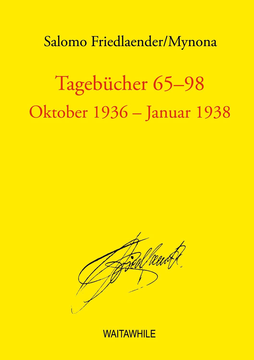 Cover: 9783757804442 | Tagebücher 65 - 98 | Oktober 1936 - Januar 1938 | Friedlaender (u. a.)