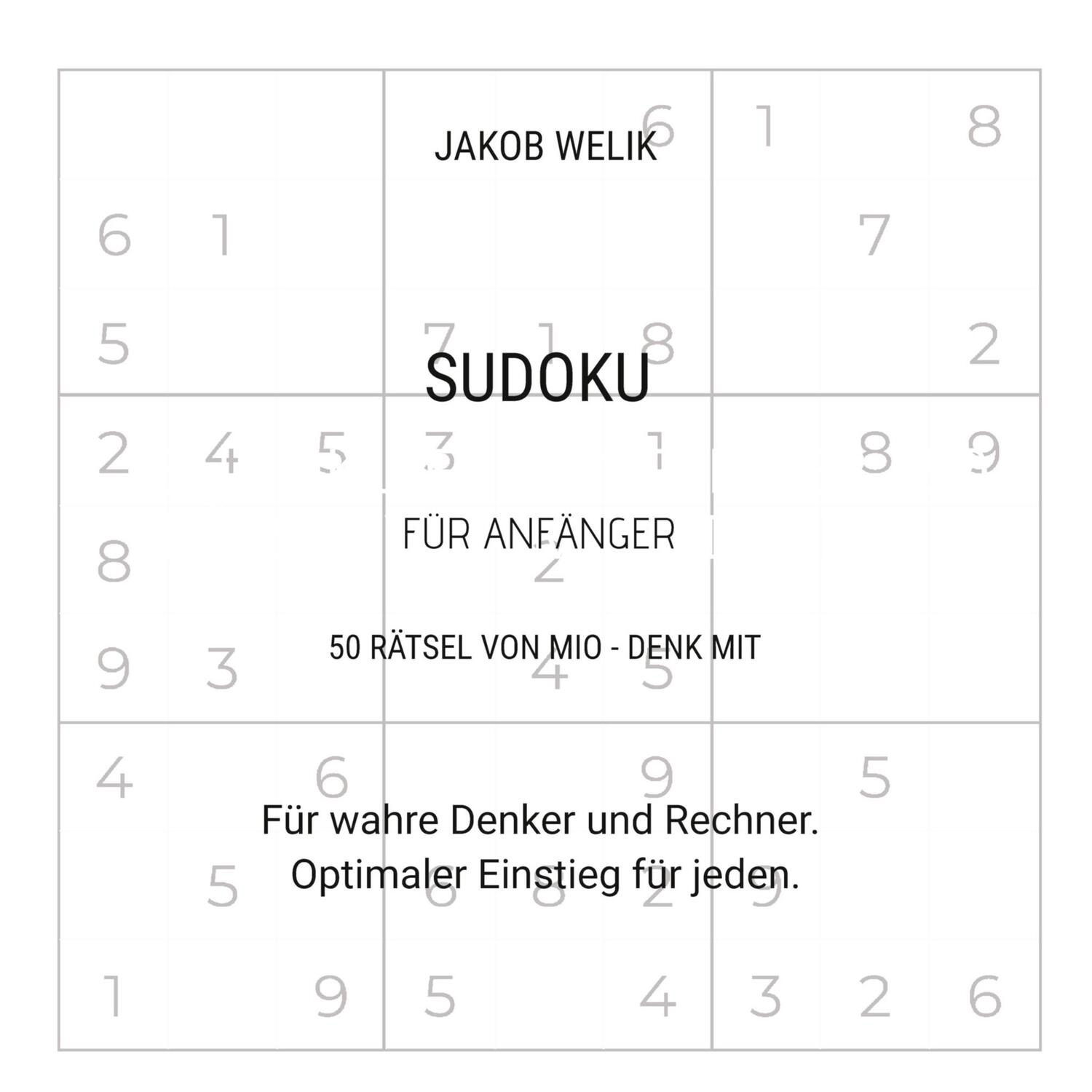 Cover: 9783384176325 | Sudoku für Anfänger - 50 Rätsel von Mio - denk mit | Jakob Welik