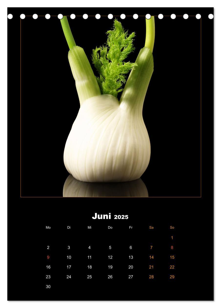 Bild: 9783435924707 | Vegan Food Kalender ¿ Obst und Gemüse auf Schwarz (Tischkalender...