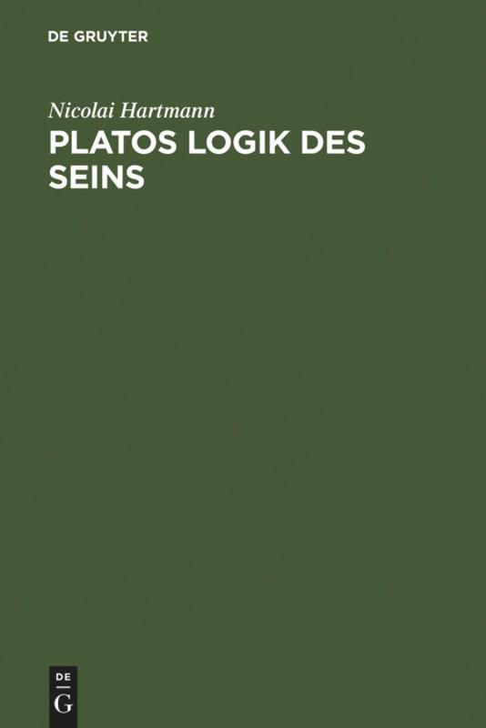 Cover: 9783110001495 | Platos Logik des Seins | Nicolai Hartmann | Buch | X | Deutsch