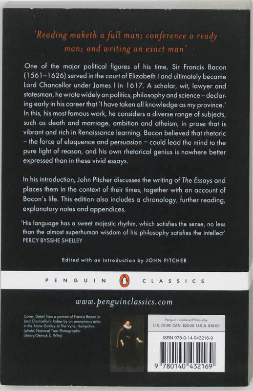 Rückseite: 9780140432169 | The Essays | Francis Bacon | Taschenbuch | Einband - flex.(Paperback)