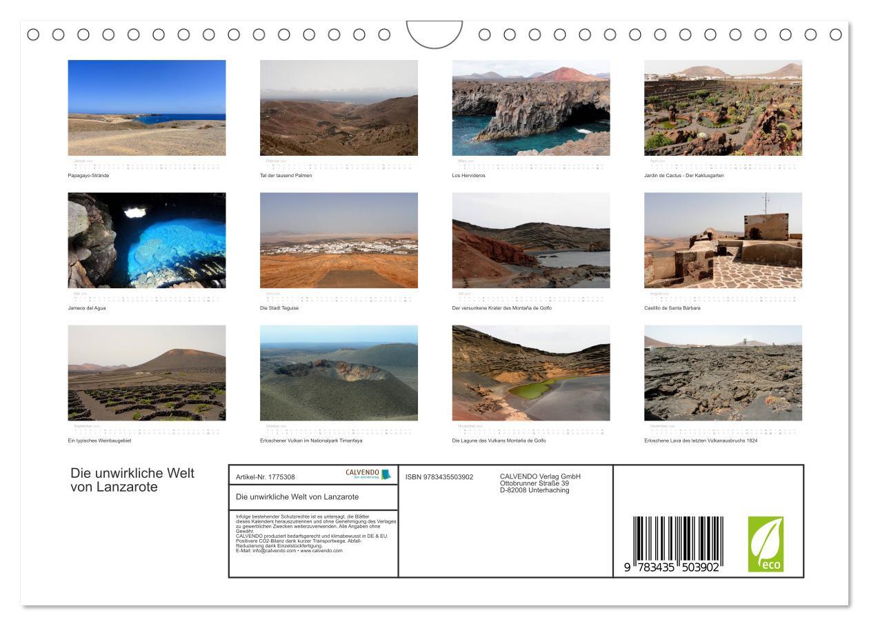 Bild: 9783435503902 | Die unwirkliche Welt von Lanzarote (Wandkalender 2025 DIN A4 quer),...