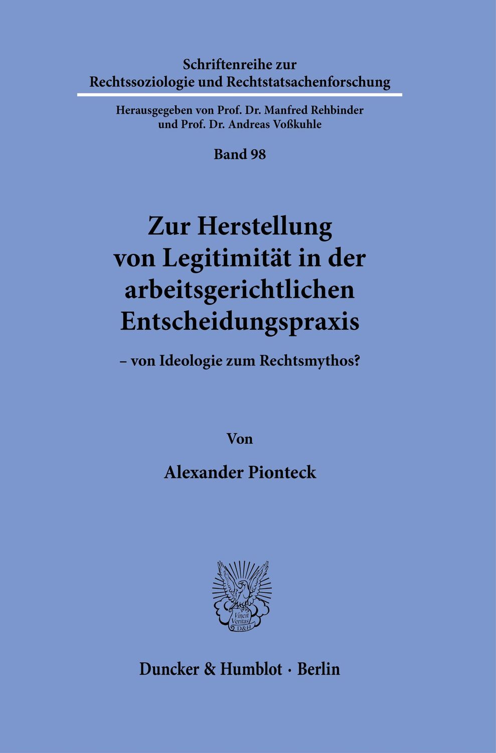 Cover: 9783428186327 | Zur Herstellung von Legitimität in der arbeitsgerichtlichen...