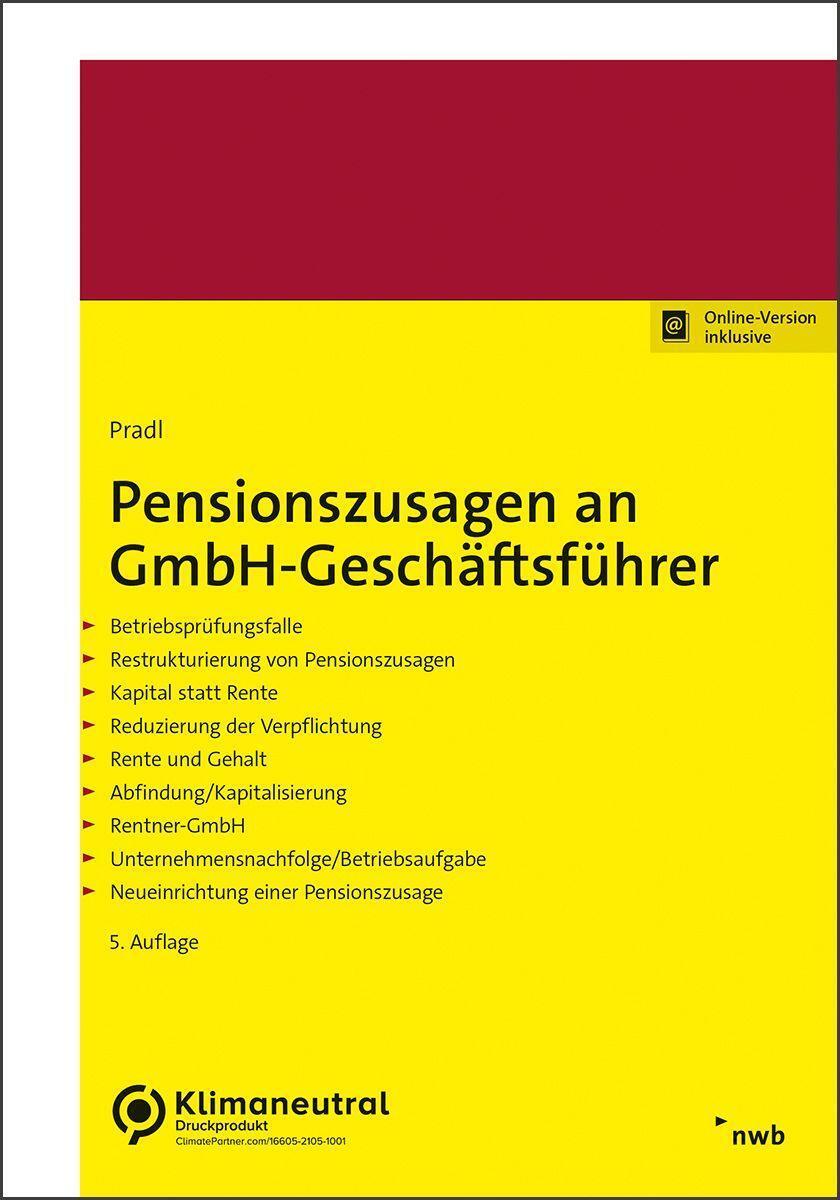 Cover: 9783482576058 | Pensionszusagen an GmbH-Geschäftsführer | Jürgen Pradl (u. a.) | 2024