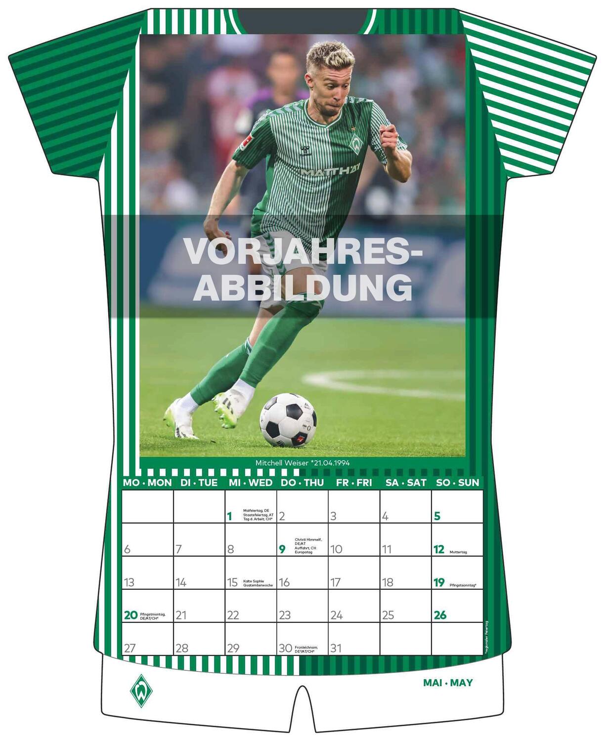 Bild: 4002725994509 | Werder Bremen 2025 - Trikotkalender - Fan-Kalender -...