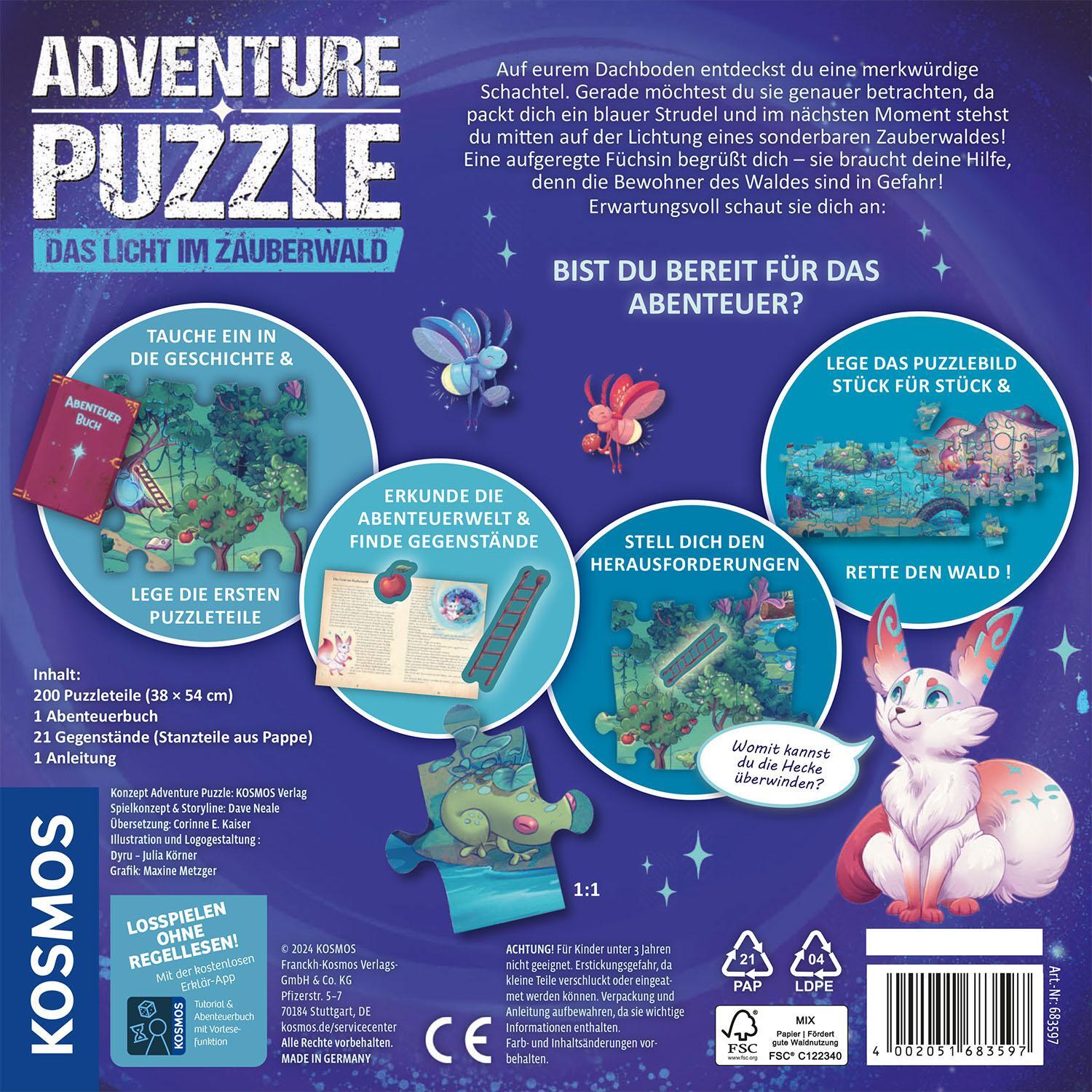 Bild: 4002051683597 | Adventure Puzzle: Das Licht im Zauberwald | Spiel | Dave Neale | Spiel