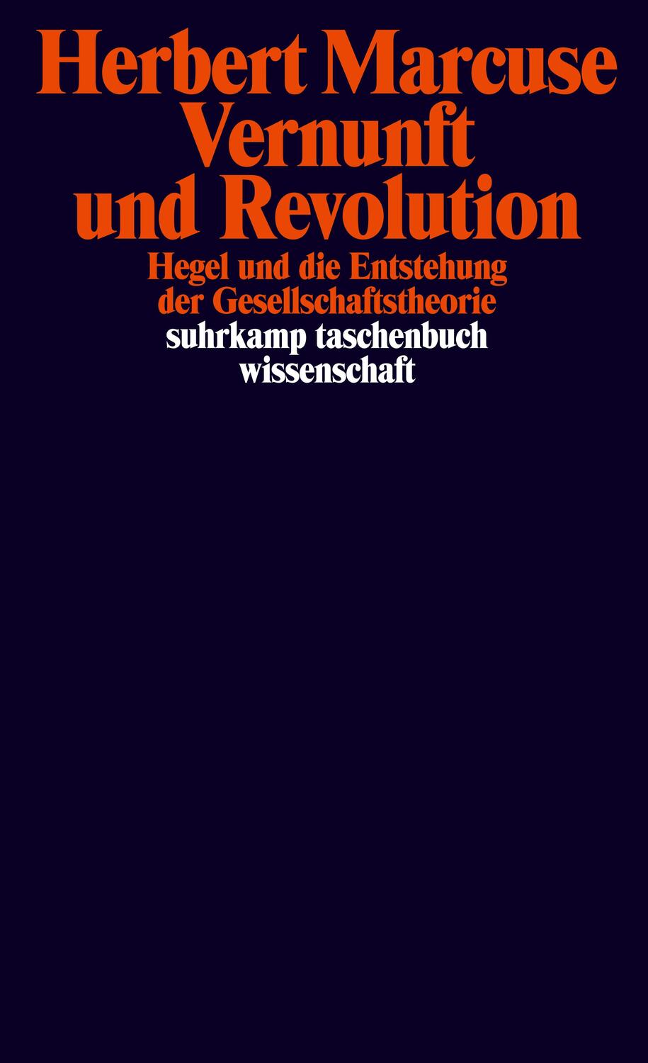 Cover: 9783518299258 | Vernunft und Revolution | Herbert Marcuse | Taschenbuch | Deutsch