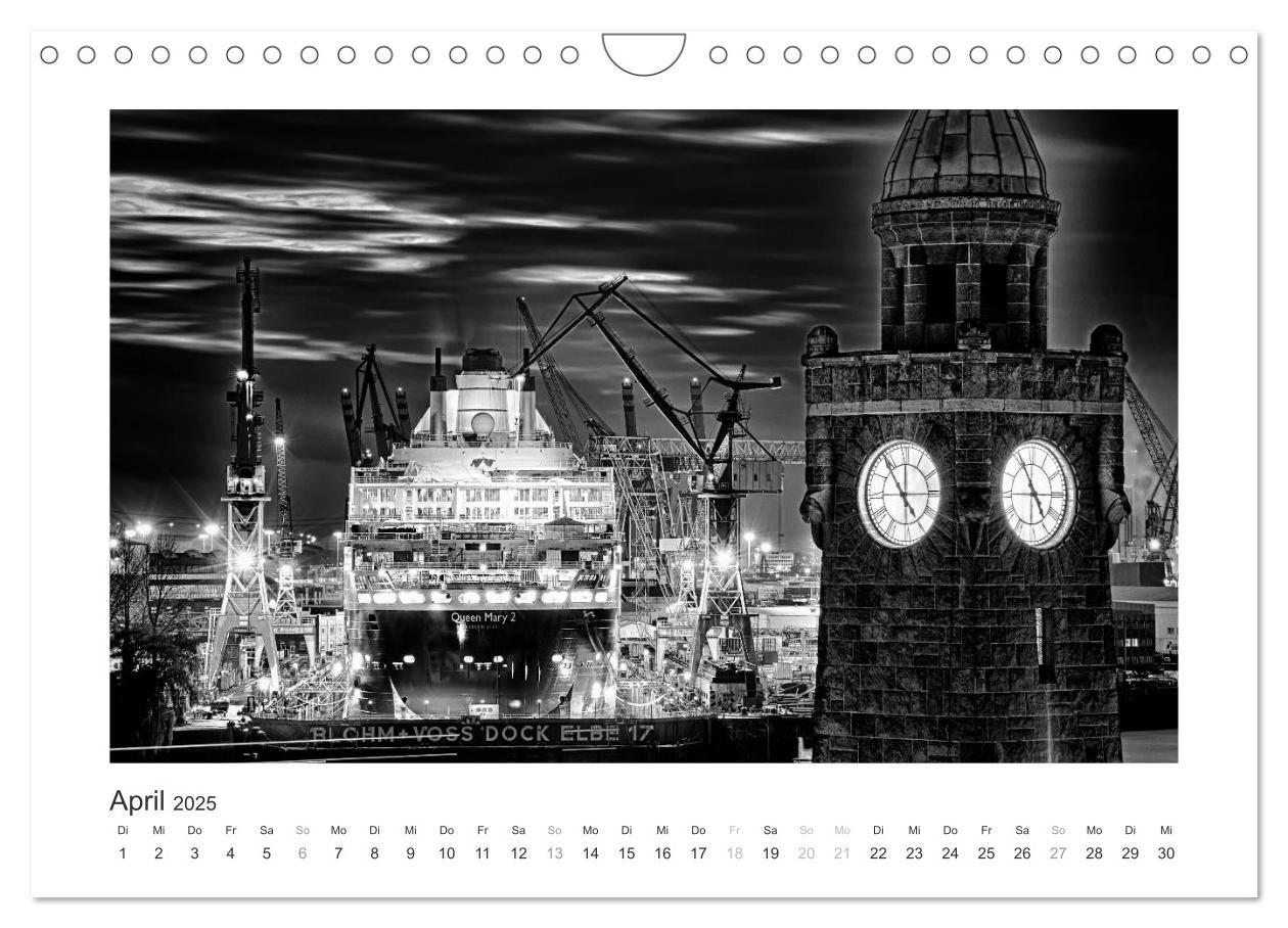 Bild: 9783435653522 | Hamburg in schwarz-weiss (Wandkalender 2025 DIN A4 quer), CALVENDO...