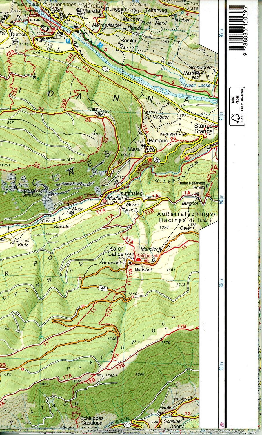 Bild: 9788883150395 | Tabacco Wandern 1 : 25 000 Passeiertal / Val Passiria | (Land-)Karte